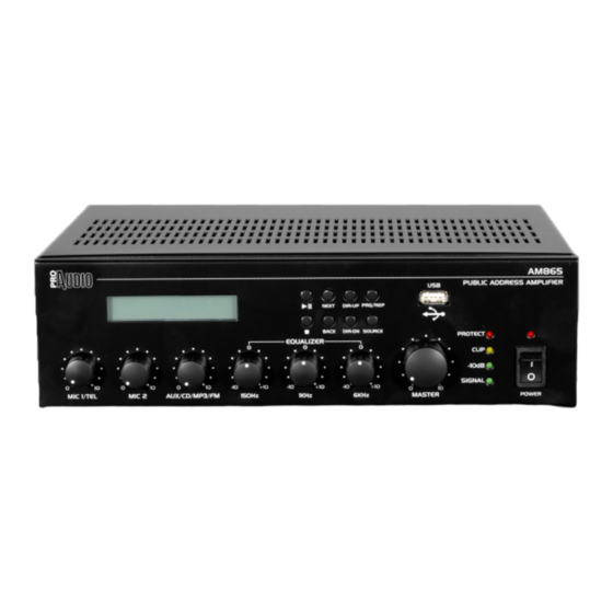 ProAudio AM865 User Manual