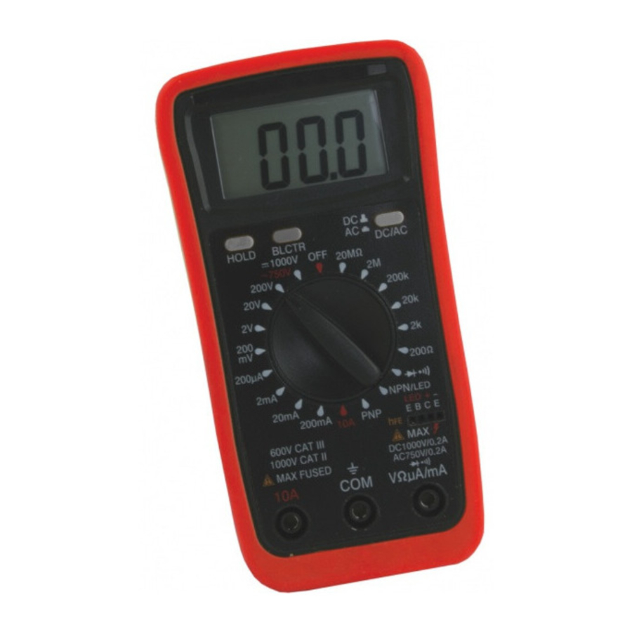 Vemer VE 502E, VE772600 - Digital Tester Manual