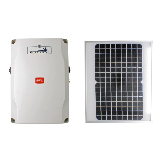 BFT ECOSOL BOX Installation And User Manual