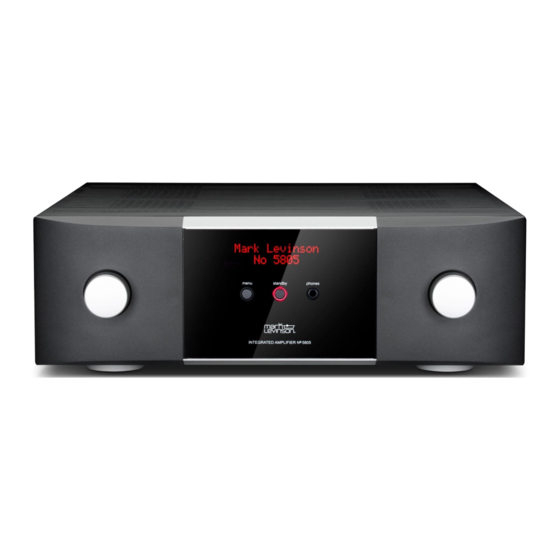 Mark Levinson 5805 Owner's Manual