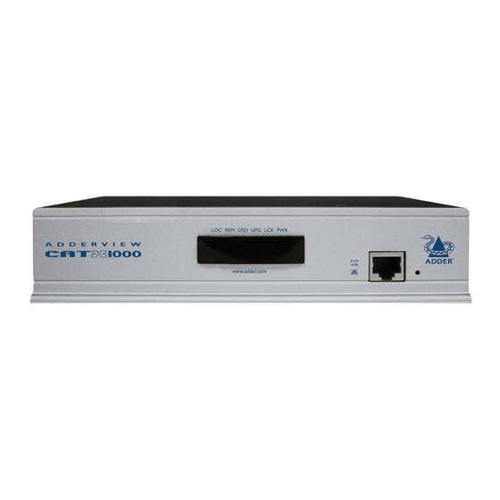 ADDER ADDERVIEW CATx 1000 KVM Switch Manuals