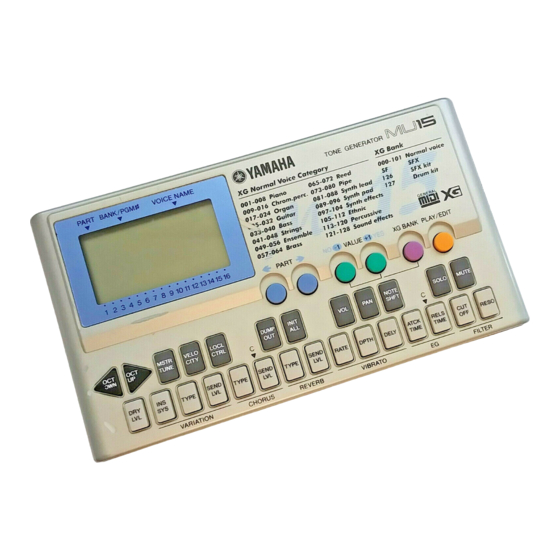 Yamaha MU15 Owner's Manual