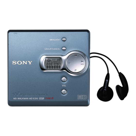 Sony Walkman MZ-E310 Operating Instructions Manual