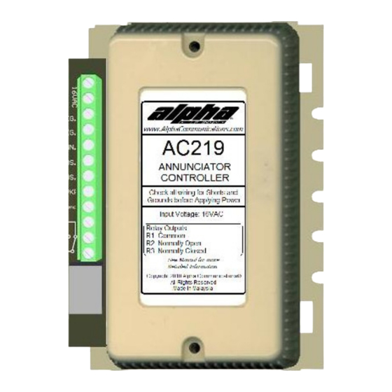 Alpha AC219 Installation Manual