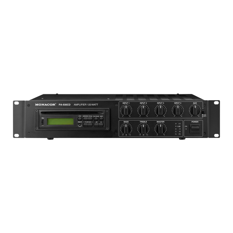 Monacor PA-930CD Instruction Manual