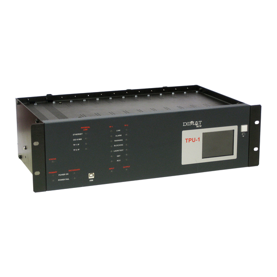 DIMAT TPU-1 Installation And Comissioning Manual