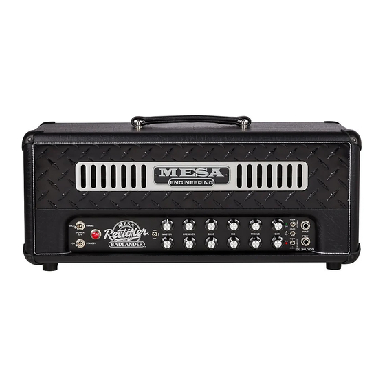 Mesa Rectifier BADLANDER EL34/100 Manuals