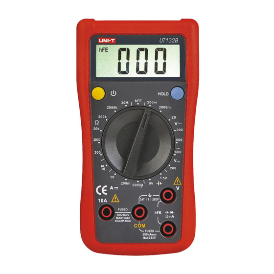 UNI-T UT132B Operating Instructions