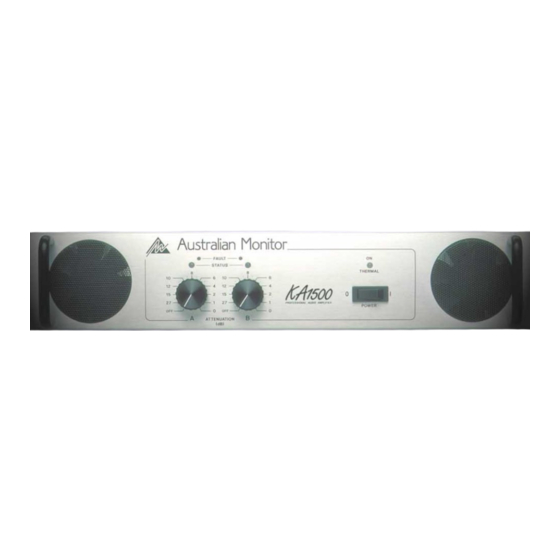 AUSTRALIAN MONITOR KA1500 Operation Manual