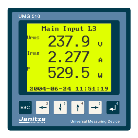 janitza UMG510 Operating Manual
