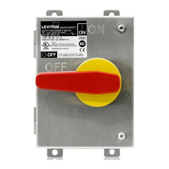 Leviton powerswitch MDS3-AC Quick Start Manual
