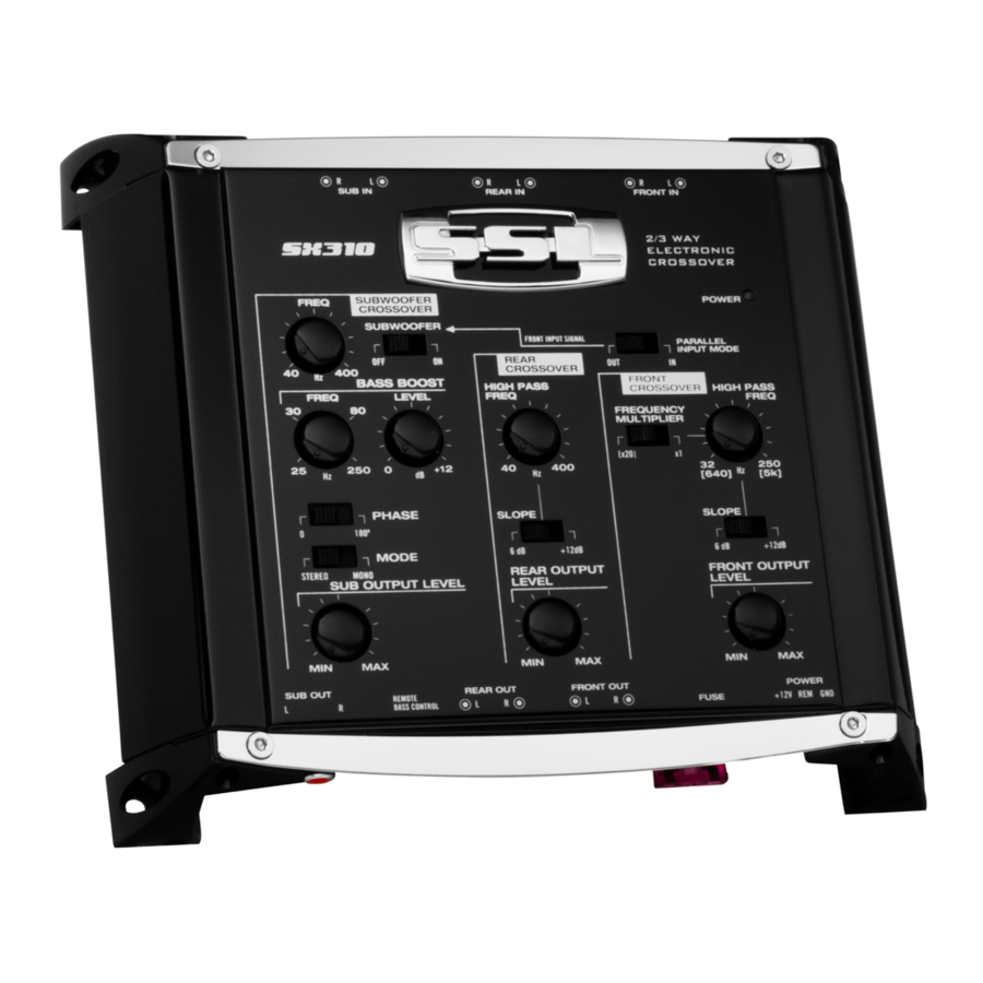 SSL SX310 - Electronic Crossover Manual