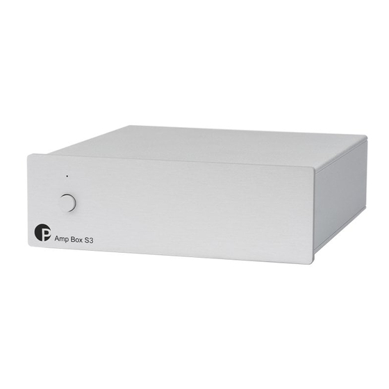 Box-Design Pro-Ject Amp Box S3 Instructions For Use