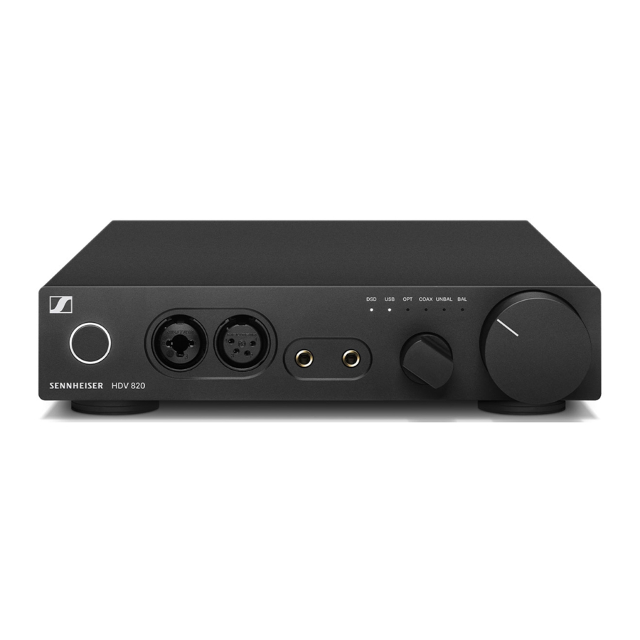 Sennheiser HDV 820 - Digital Headphone Amplifier Manual