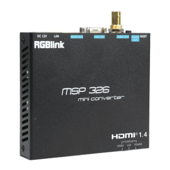 RGBlink MSP326 Manuals