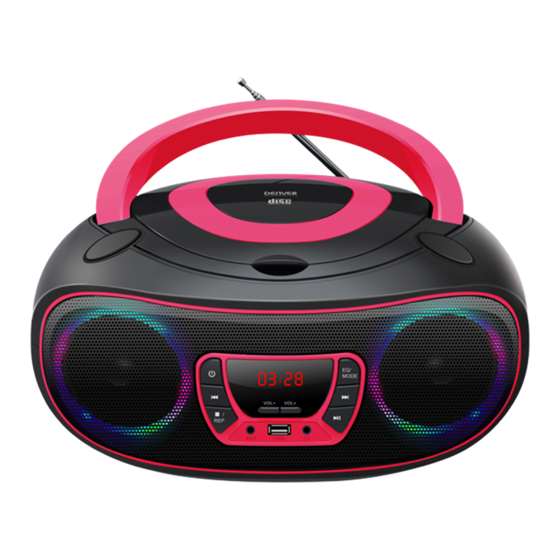 Denver TCL-212BTPINK Instruction Manual