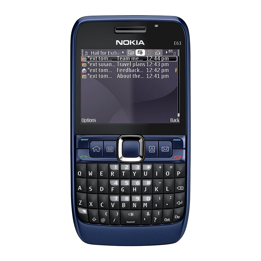 Nokia E63 Specification Sheet