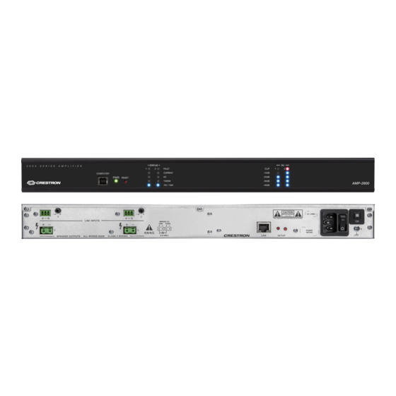 Crestron AMP-2800 Quick Start Manual