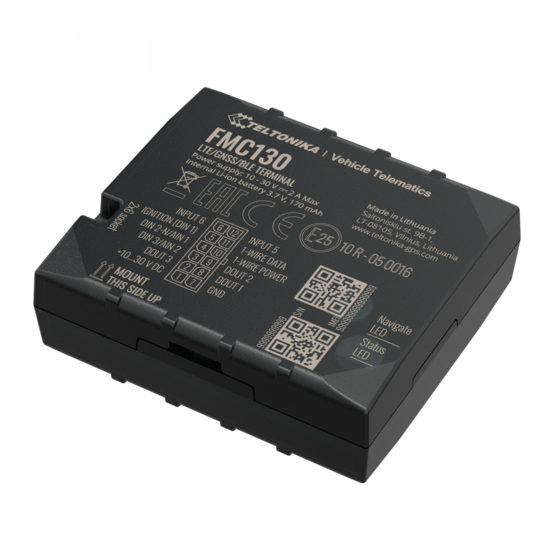 Teltonika FMC130 First Start-Up Quick Start Manual