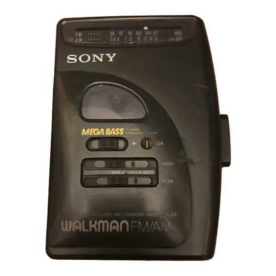 Sony Walkman WM-FX21 Operating Instructions Manual