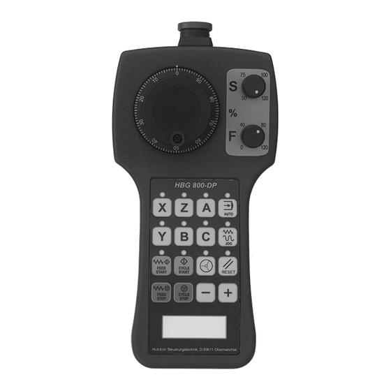 Hubitron Steueungstechnik HBG 800-DP Operating Manual