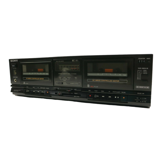Sony TC-W27 Service Manual