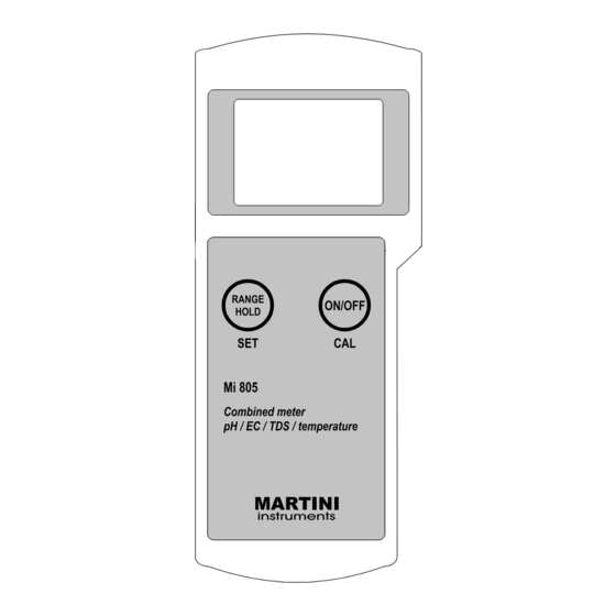 Martini Instruments MI 805 User Manual
