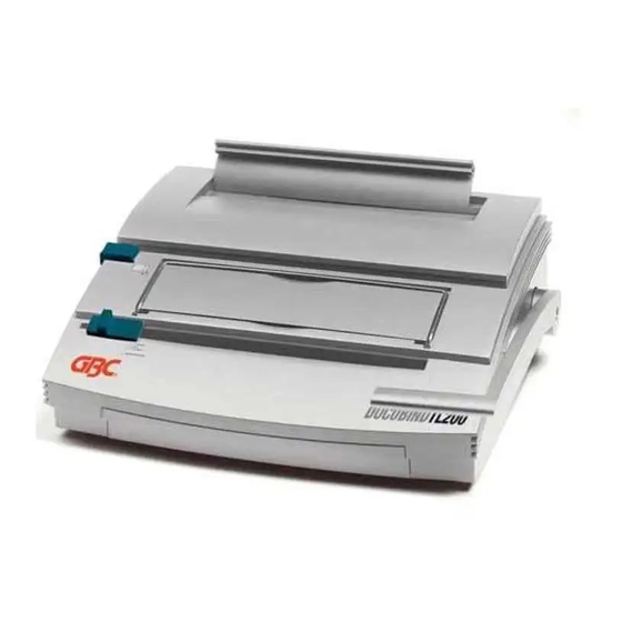 GBC DOCUBIND TL200 INSTRUCTION MANUAL Pdf Download ManualsLib