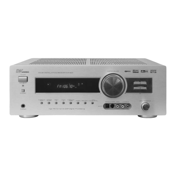 DK Digital AVR-600 Owner's Manual
