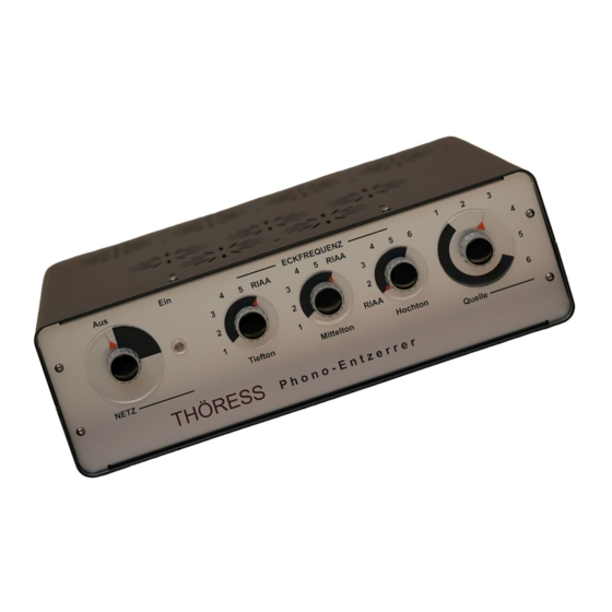 THÖRESS Parametric Phono Equalizer Series Instruction Manual