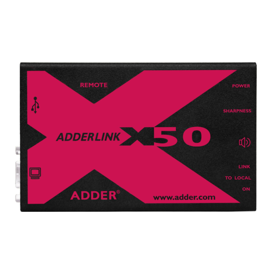 ADDER AdderLink X50 USB Manuals