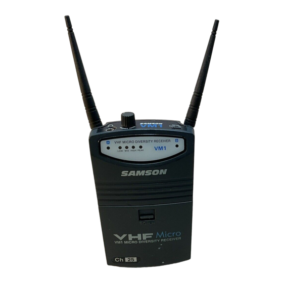 Samson VHF Micro VHF Micro TRUE DIVERSITY WIRELESS Owner's Manual