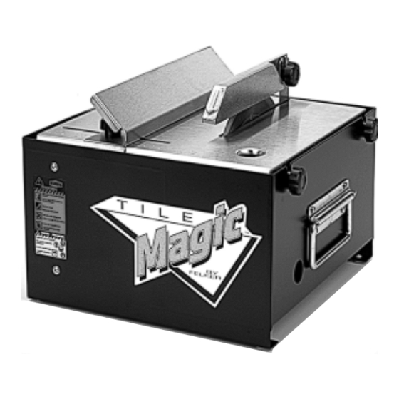 Felker TILE MAGIC TMG-851 Operating Instructions And Parts List Manual