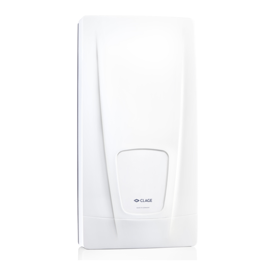 clage DBX Series Installing Instructions For The Professional