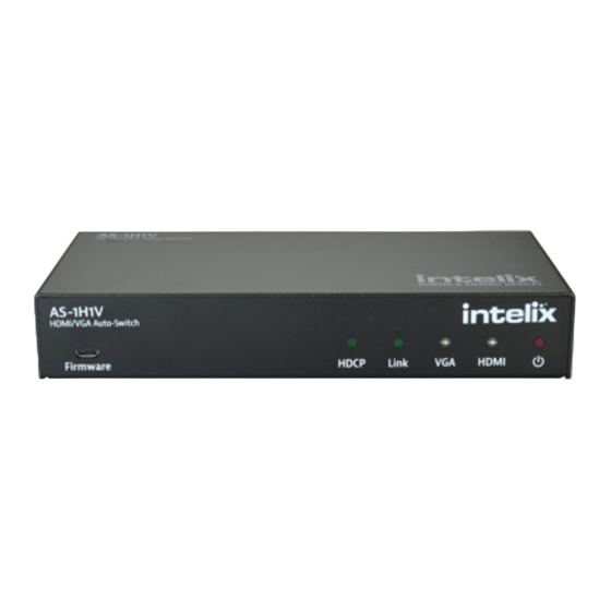 LIBERTY AV SOLUTIONS Intelix AS-1H1V Installation And Operation Manual