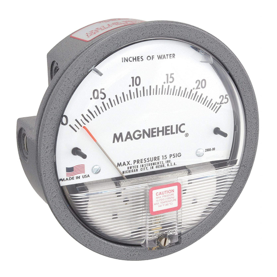 Dwyer Instruments Magnehelic 2000 Series Operating Instructions Manual
