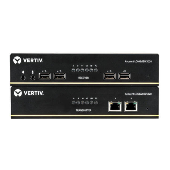 Vertiv AVOCENT LONGVIEW 5000 SERIES Quick Installation Manual