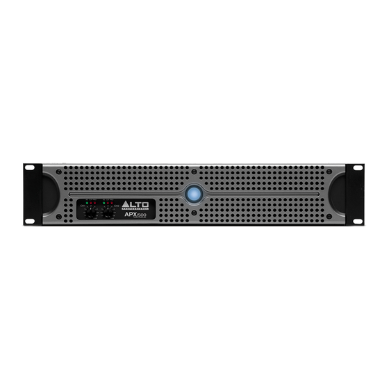 Alto Professional APX1500 Quick Start Manual