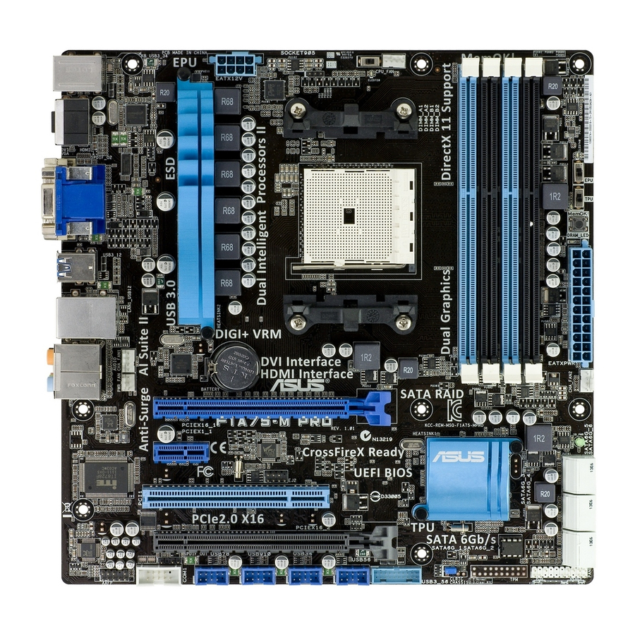 Asus F1A75-M PRO R2.0 Micro Motherboard Manuals