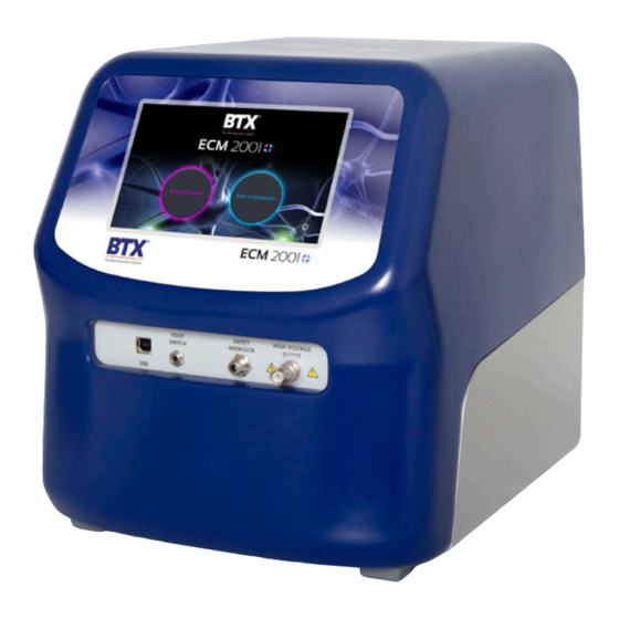 Harvard Bioscience BTX ECM 2001+ Quick Start Manual