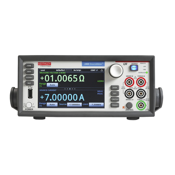 Keithley SourceMeter 2460 Quick Start Manual