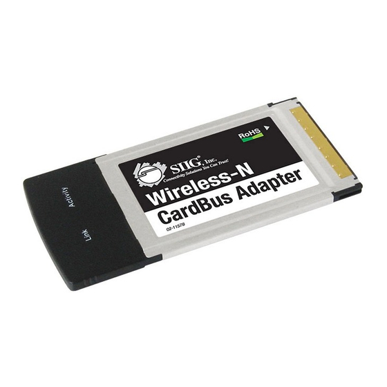 SIIG Wireless-N CardBus Adapter Quick Installation Manual