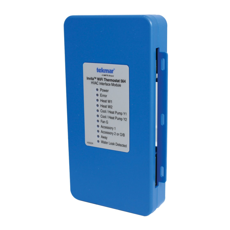 Tekmar Invita Quick Setup Manual