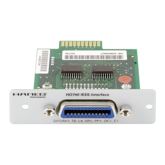 Rohde & Schwarz Hameg IEEE-488 GBiP Interface HO740 Fitting Instruction