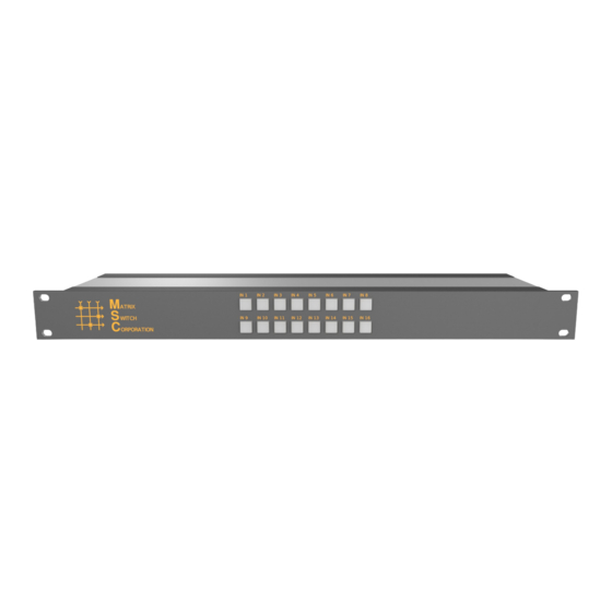 Matrix Switch Corporation MSC-HD161DEL Product Manual