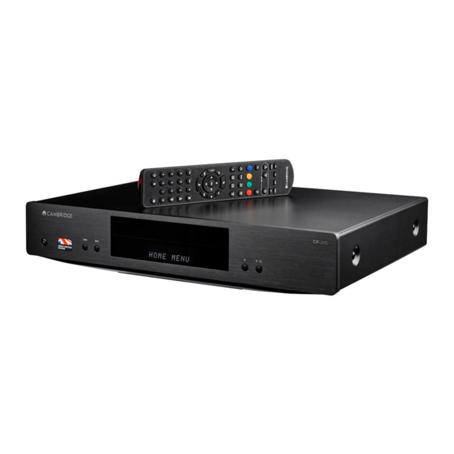 Cambridge Audio CXUHD - Universal Disc Player Manual