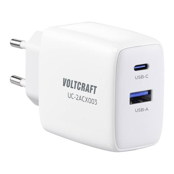 VOLTCRAFT UC-2ACX003 Operating Instructions Manual