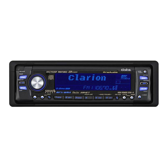 Clarion ProAudio DXZ745MP Owner's Manual