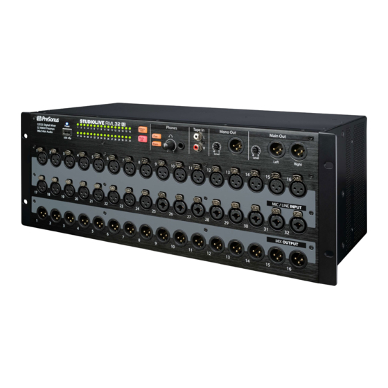 PRESONUS StudioLive RM32AI Visual Quickstart Manual