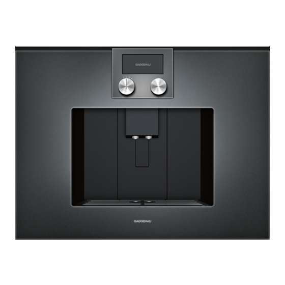 Gaggenau CMP 250 Quick Reference Manual